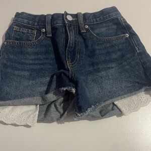 Old Navy Blue Jean Shorts With Lacing On Pockets High-Waisted